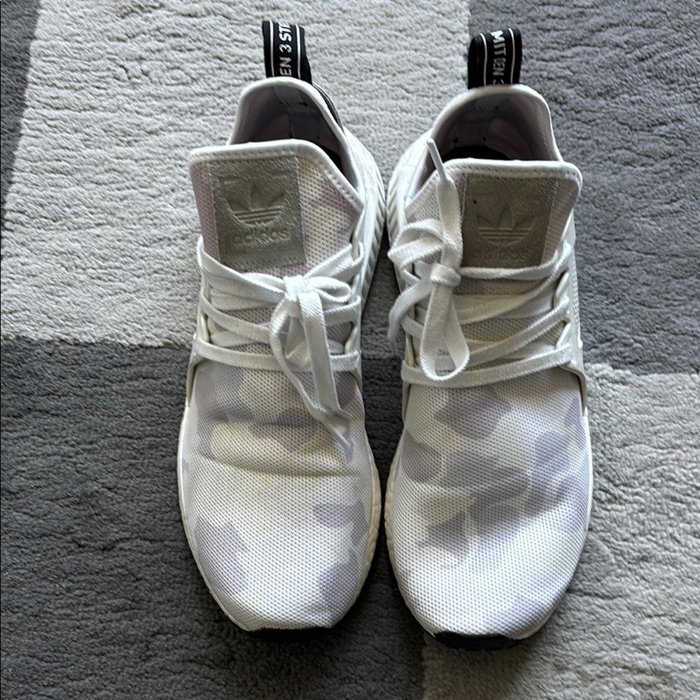 Adidas White and Gray camouflage Sneakers